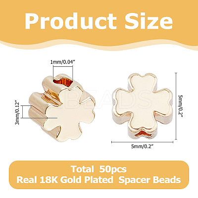 50Pcs Brass Spacer Beads KK-HS0015-27-1