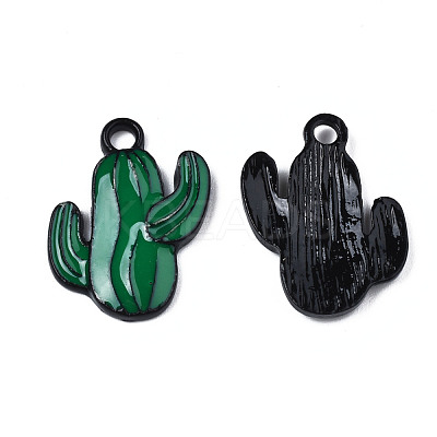 Rack Plating Alloy Enamel Spray Painted Pendants ENAM-T011-158-1