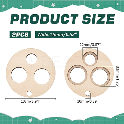 Basswood Measuring Tool for Doll Craft Eyes TOOL-WH0155-124B-1