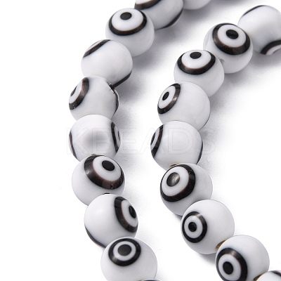 Handmade Evil Eye Lampwork Round Bead Strands LAMP-L055-8mm-1