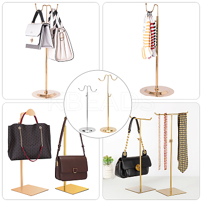 2 Sets 2 Colors Double Hook Iron Handbag Rack ODIS-WR0001-04-1
