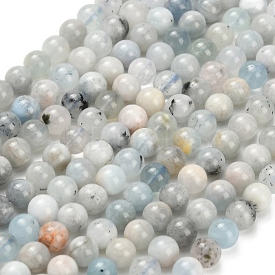 Natural Aquamarine Beads Strands G-F591-29A-6mm-02-1