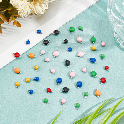 72Pcs 12 Style Ion Plating(IP) 304 Stainless Steel Enamel Links/Connectors and Charms STAS-UN0032-11-1
