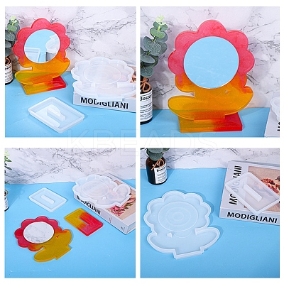 DIY Flower Shape Desk Mirror Frame Silicone Molds LS-DIY-E043-01-1
