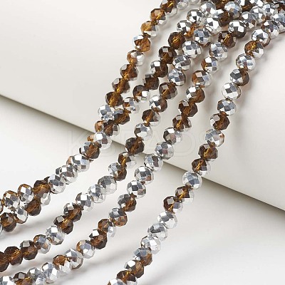 Electroplate Transparent Glass Beads Strands EGLA-A034-T6mm-M-1