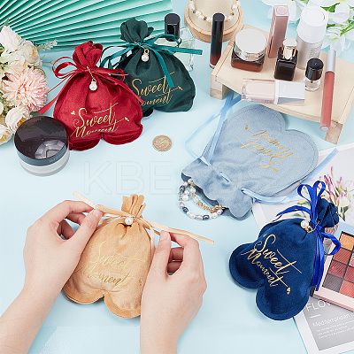 6 Sets 6 Colors Velvet Jewelry Drawstring Gift Bags ABAG-BC0001-46-1