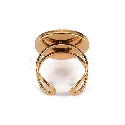 201 Stainless Steel Cuff Ring Findings STAS-S080-040E-G-1