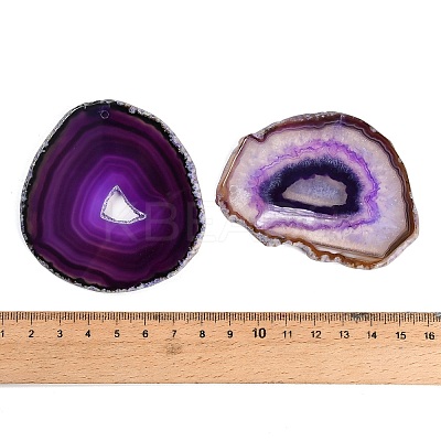 Dyed & Heated Natural Agate Slice Big Pendants GG-CBAAF67-02D-1