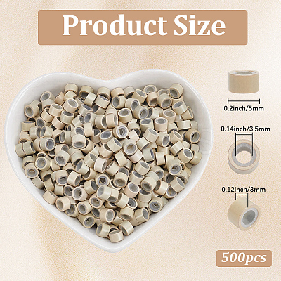 500Pcs Silicone Hair Coil Cuffs OHAR-SP0001-14C-1