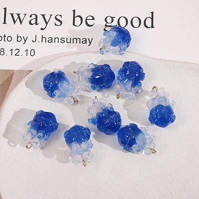 Transparent Resin Pendants CRES-D306-10G-B-1
