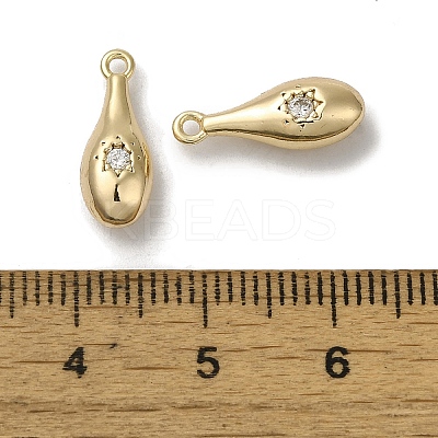Brass Micro Pave Clear Cubic Zirconia Pendants KK-U013-01G-1