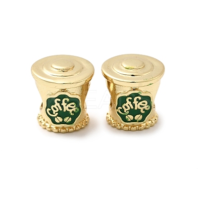 Brass Micro Pave Cubic Zirconia European Beads KK-H519-01G-1