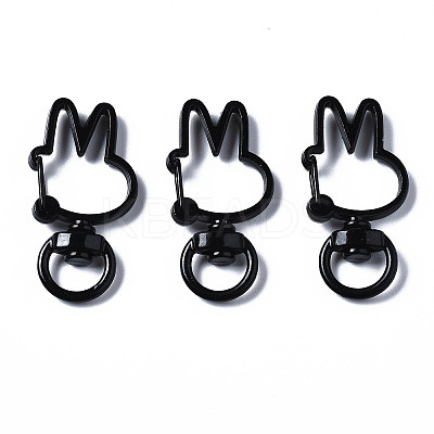 Spray Painted Eco-Friendly Alloy Swivel Snap Hooks Clasps PALLOY-T080-12A-NR-1