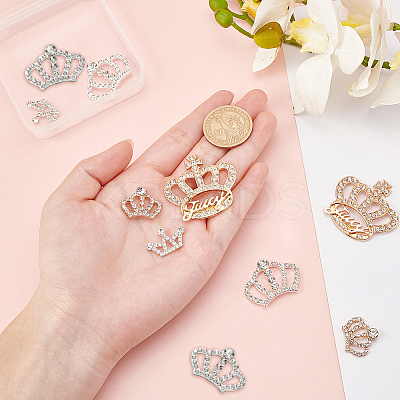 10Pcs 5 Style Alloy Rhinestone Cabochons ALRI-SC0001-18-1