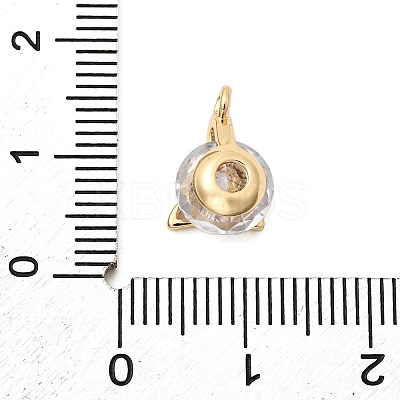 Brass Micro Pave Clear Cubic Zirconia Charms ZIRC-F146-02G-1