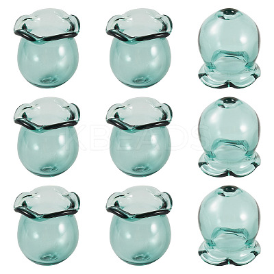 10Pcs Glass Bead Caps for Wind Chimes Making GLAA-BY0001-05F-1