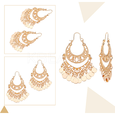 1 Pair Alloy Filligree Teardrop Chandelier Earrings for Women EJEW-AN0001-50-1