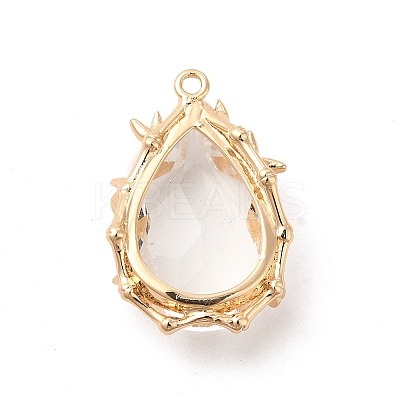 Brass with K9 Glass Pendants KK-B071-10G-01-1