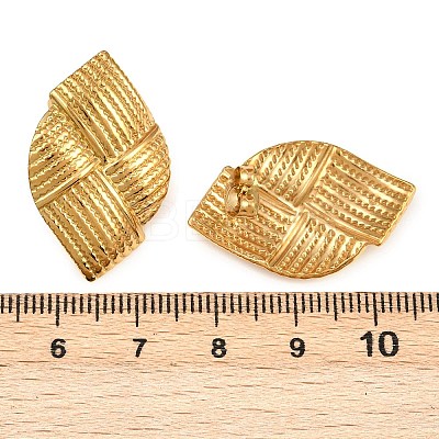 304 Stainless Steel Woven Stud Earrings EJEW-I320-08G-1