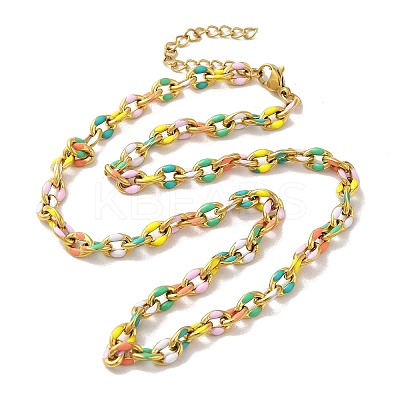 304 Stainless Steel Necklaces NJEW-B077-04G-1