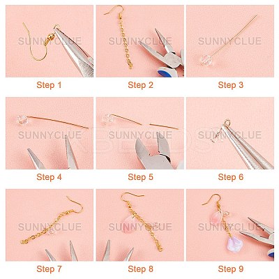 DIY Flower Long Dangle Earring Making Kits DIY-SC0019-65-1