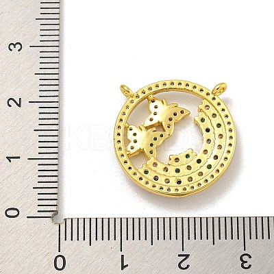 Rack Plating Brass Micro Pave Cubic Zirconia Pendants KK-C074-02G-04-1