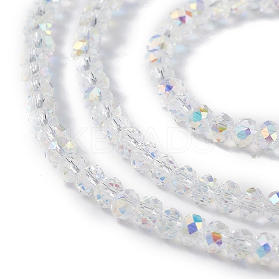 Transparent Electroplate Glass Beads Strands EGLA-F156-AB06-1