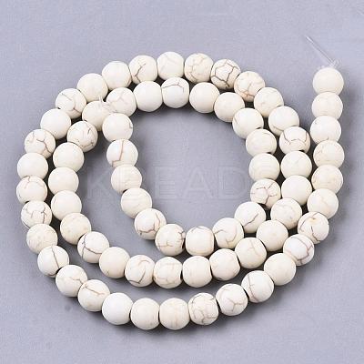 Synthetic Magnesite Beads Strands X-TURQ-S192-6mm-1-1