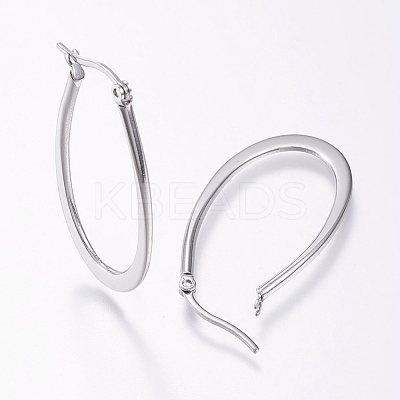 304 Stainless Steel Hoop Earrings EJEW-F105-31P-1
