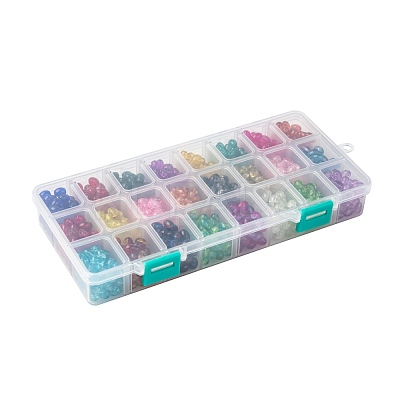 24 Colors Transparent Crackle Glass Beads CCG-JP0001-01C-1