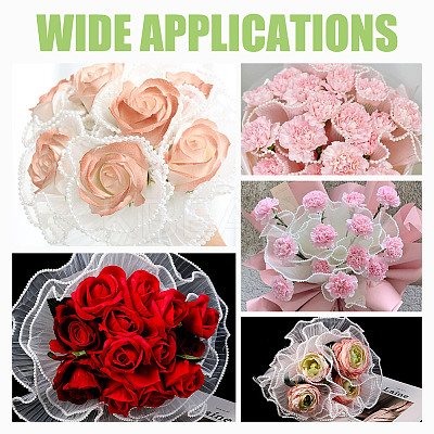 Polyester Flower Bouquet Wrapping Mesh Paper SRIB-WH0011-214C-1