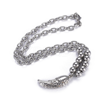 Non-Tarnish 304 Stainless Steel Pendant Necklaces NJEW-O113-04P-1