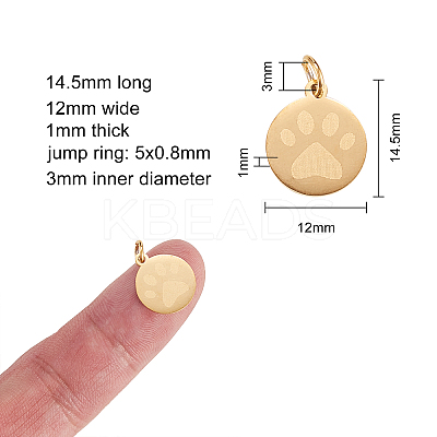 201 Stainless Steel Pet Charms STAS-CJ0001-97G-1