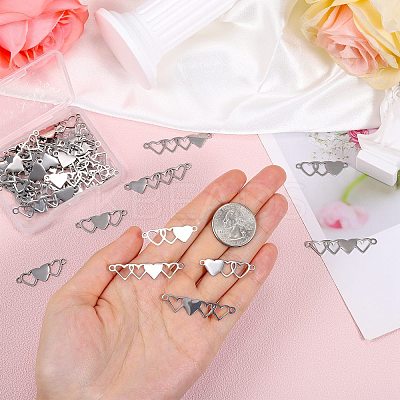 10Pcs Stainless Steel Connector Charms STAS-SZ0003-17C-1