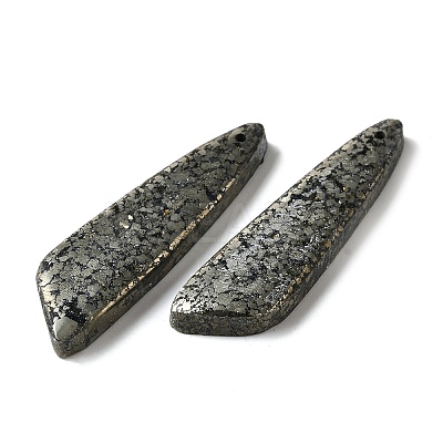 Natural Pyrite Pendants G-L617-H05-10x40mm-1