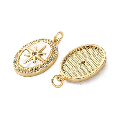 Brass Micro Pave Cubic Zirconia Pendants KK-U070-24G-1