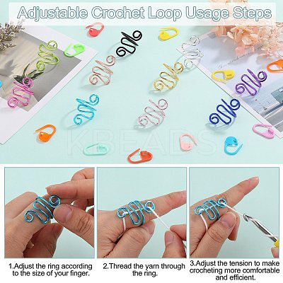 10Pcs 10 Colors Iron Crochet Tool IFIN-SZ0001-41-1