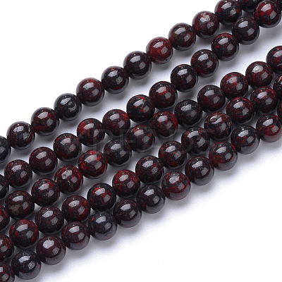 Natural Bloodstone Beads Strands G-R412-06-12MM-1