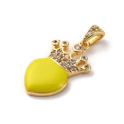 Brass Cubic Zirconia Pendants ZIRC-H122-01G-05-1