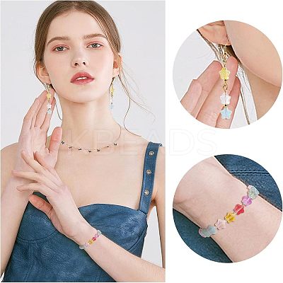 240Pcs 6 Colors Transparent Spray Painted Glass Beads GLAA-FH0001-28-1