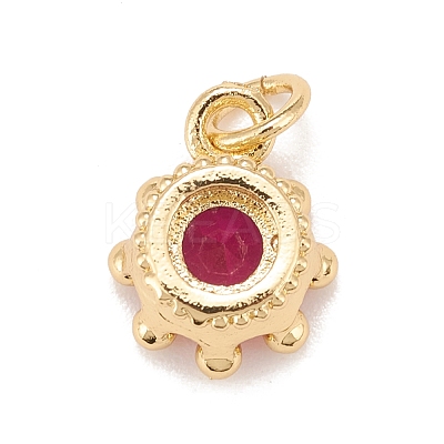 Brass Inlaid Clear Cubic Zirconia Charms KK-A161-34G-1