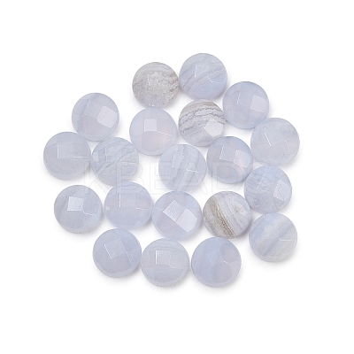 Natural Blue Lace Agate Cabochons G-B146-02B-6mm-1