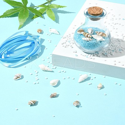 Ocean Beach Theme Glass & Shell Beads Wish Bottle DIY Making Kits DIY-FS0007-57-1