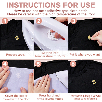 60Pcs 3 Colors Dollar Sign Computerized Embroidery Cloth Self Adhesive Patches PATC-FH0001-30-1