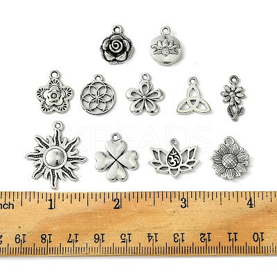 66Pcs 11 Styles Tibetan Style Alloy Pendants FIND-FS0002-22-1
