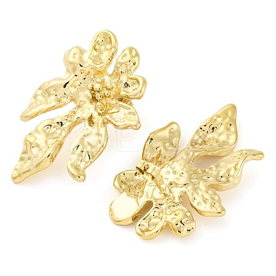 304 Stainless Steel Flower Stud Earrings for Women EJEW-U023-08G-1