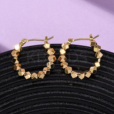 Brass Polygon Hoop Earrings EJEW-A143-08G-1