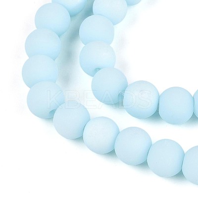 Frosted Opaque Glass Beads Strands GLAA-T032-P8mm-MBB10-1