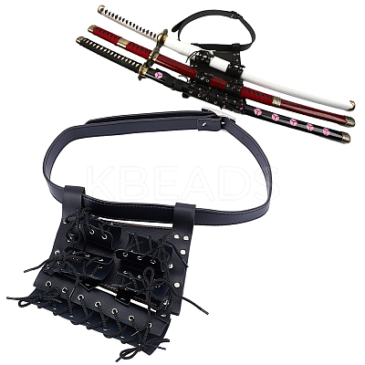 PU Leather with Alloy Waist Fencing Sheath AJEW-WH0248-519B-1