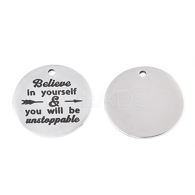 Non-Tarnish 201 Stainless Steel Pendants STAS-T064-38P-9-1